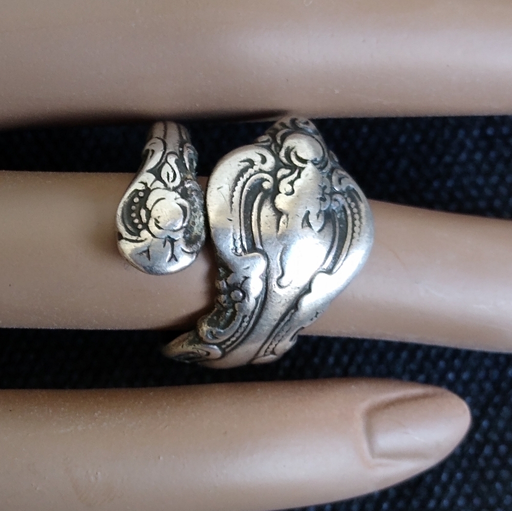 VTG Boho Chic Sterling Silver Spoon Ring. Size 6